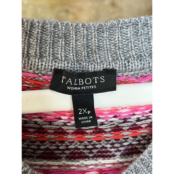 TALBOTS LAMBS WOOL BLEND CASUAL WARM EVERYDAY WEAR BUTTON FRONT CARDIGAN 2X PET - Picture 3 of 4